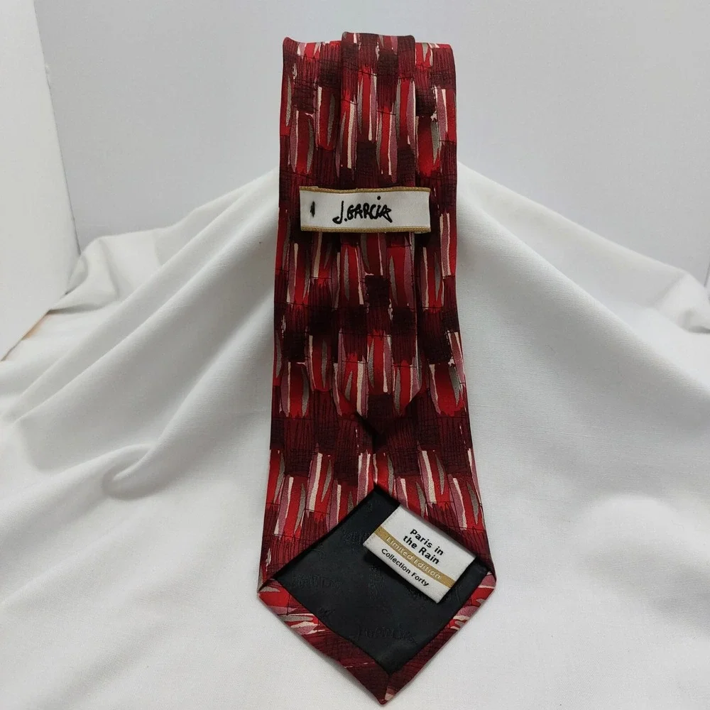 J. GARCIA Paris in the Rain Red's Silk‎ Necktie Limited Edition Collection 40